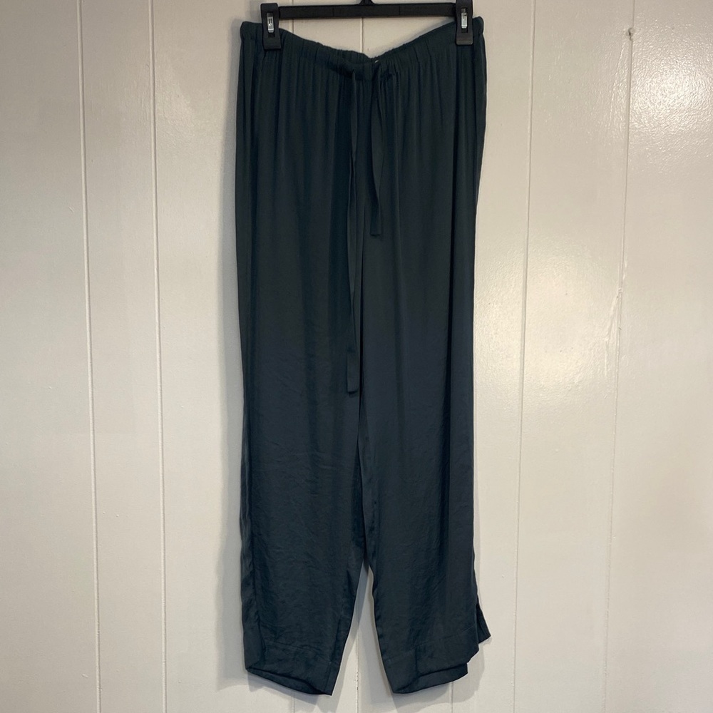 LOFT Satin Pajama Pants | Luxury Teal Green Silky Lounge Bottoms | Size Small